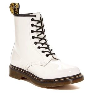 Dr. Martens White Patent Leather Boots
